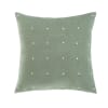 Coussin en velours piqué vert 60x60